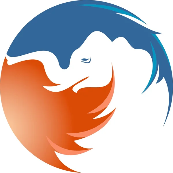 Słoń logo okrągłe — Wektor stockowy