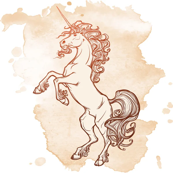 Élevage licorne sur fond blanc — Image vectorielle