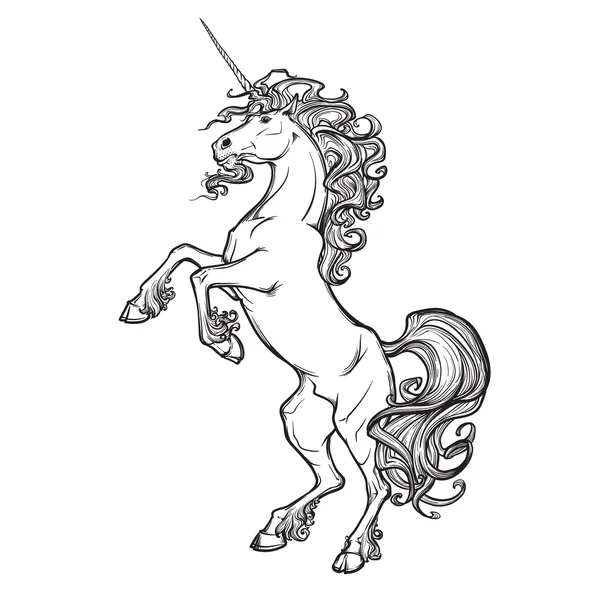 Élevage licorne sur fond blanc — Image vectorielle