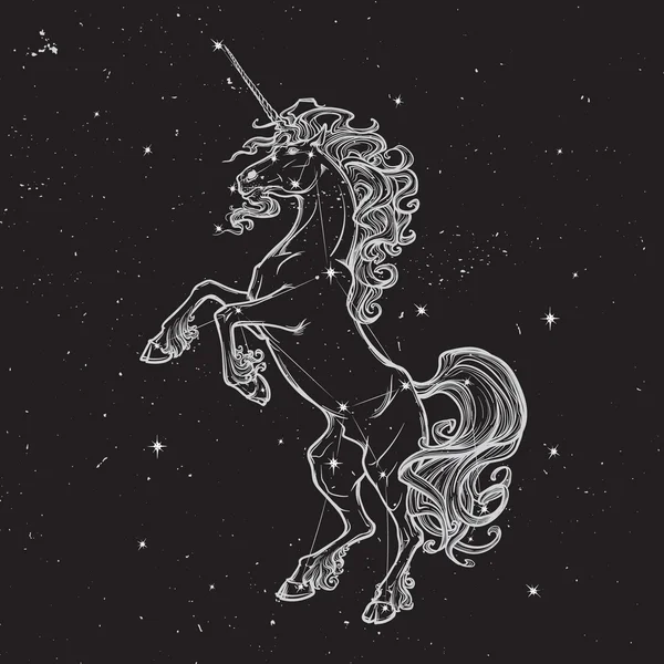 Élevage licorne sur fond blanc — Image vectorielle