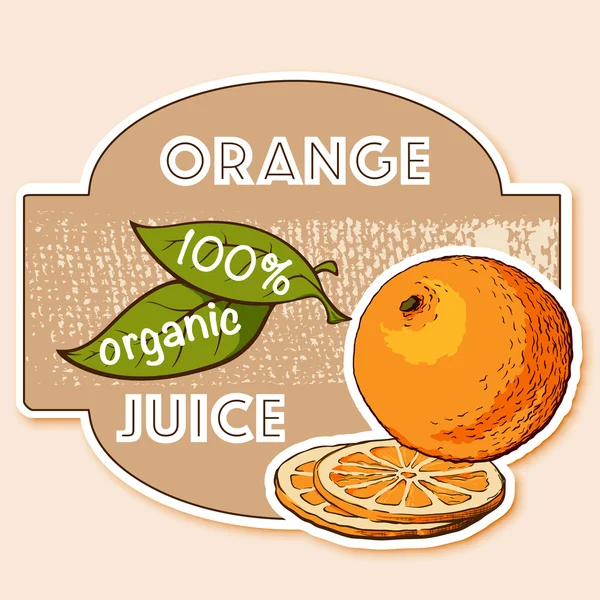 Etiqueta de jugo de naranja — Archivo Imágenes Vectoriales