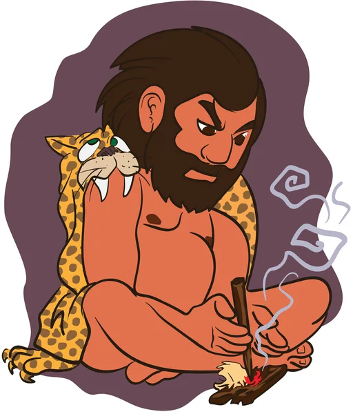 Cartoon stijl Cave Man — Stockvector