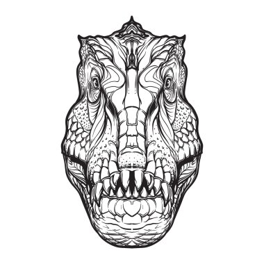 Tyrannosaurus head on white background
