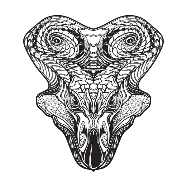 Tête de protoceratops. Croquis sur fond blanc — Image vectorielle