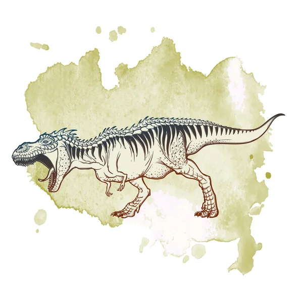 Tyrannosaurus rytande på Grunge bakgrund — Stock vektor