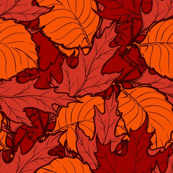 Осенние лиственные листья бесшовные — стоковый вектор