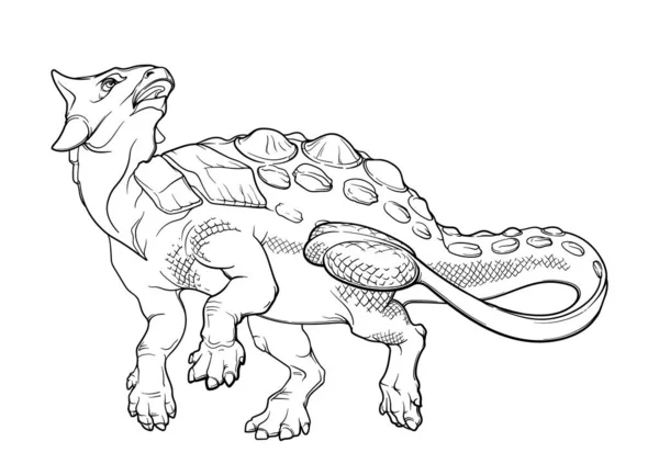Fröhlich wandelnder Ankylosaurus — Stockvektor