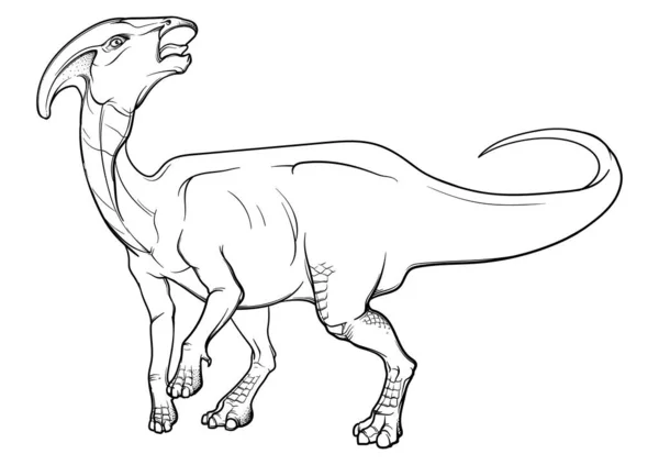 Parasaurolophus呼叫牧群 — 图库矢量图片
