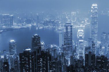 hong Kong gece görünümü