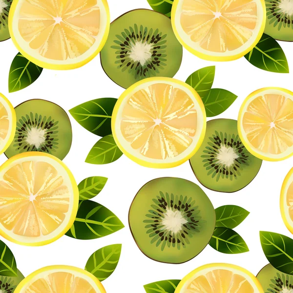 Modèle avec kiwi et citrons . — Image vectorielle