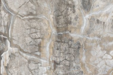 Görünür çatlakları, pürüzlü desenleri ve doğal gri tonlarıyla klasik bir beton duvar dokusu..
