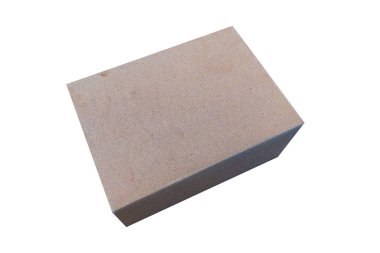 Beslenme çantası beyaz arka planı olan yemek kağıdından yapılmış.