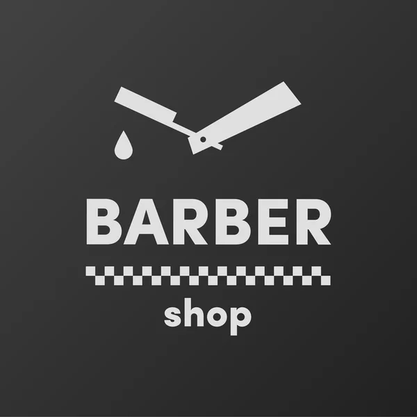 Friseurladen Logo Rasiermesser Tropfen — Stockvektor