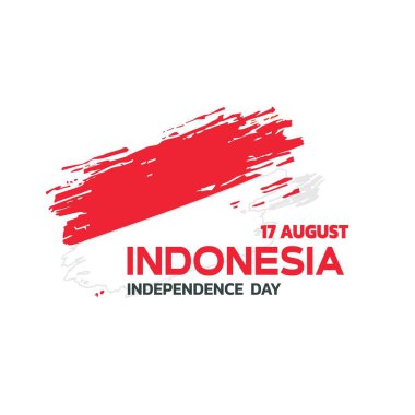 indonesia Independence Day Design, August 17th celebration design template with messy paint splatter concept