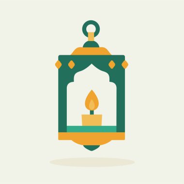 Müslüman fener logosu, Ramazan süsü çizimi. Posterler ve web simgeleri için uygun.