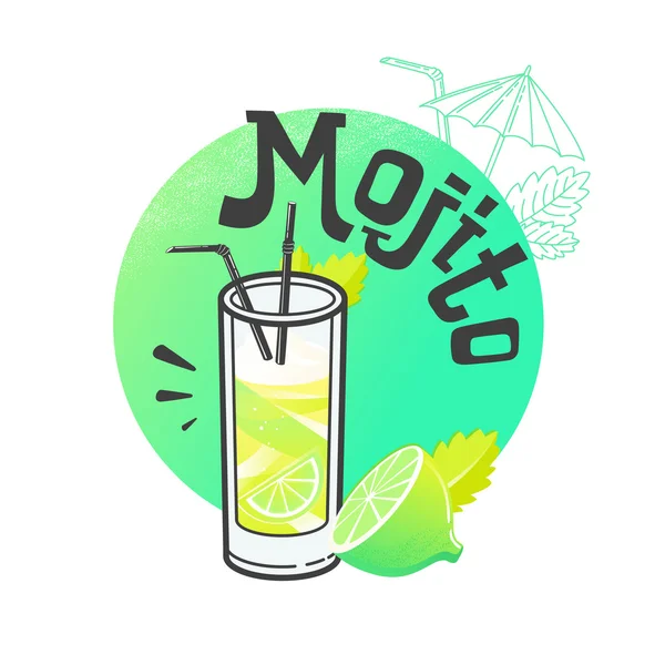 Mojito frischer Cocktail — Stockvektor