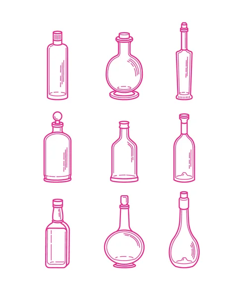 Botellas de alcohol, ilustración de alcohol, colección de alcohol — Vector de stock