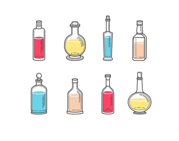 Алкогольные бутылки, иллюстрации к алкоголю, коллекция алкоголя — стоковый вектор
