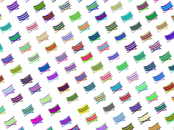 Фон из рядов цветных стульев на белом фоне — стоковое фото