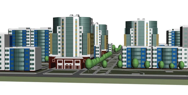 Beyaz bir arka plan üzerinde çeşitli evler