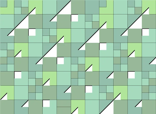 Geometrische patroon. Witte driehoeken in de groene cellen. — Stockfoto