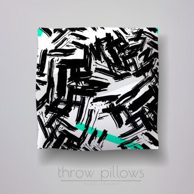 pillow model with prints and patterns clipart