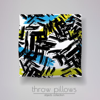 pillow model with prints and patterns clipart
