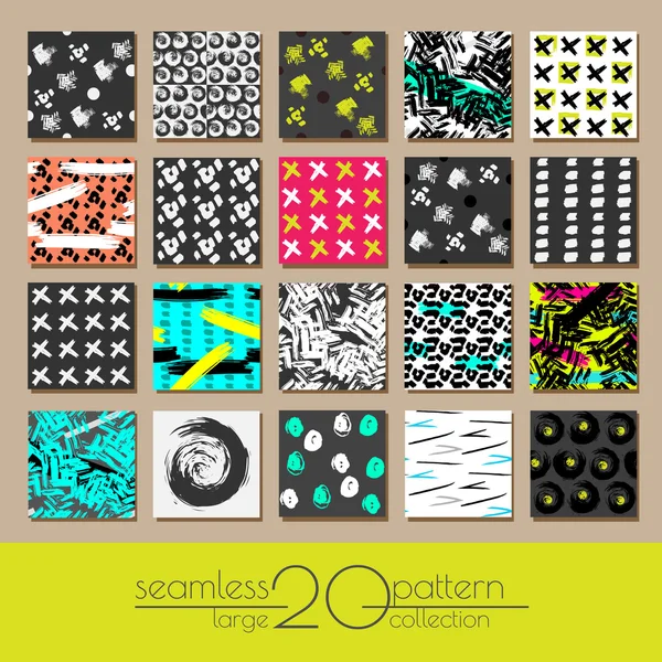 Zwanzig quadratische künstlerisch bemalte Karten — Stockvektor