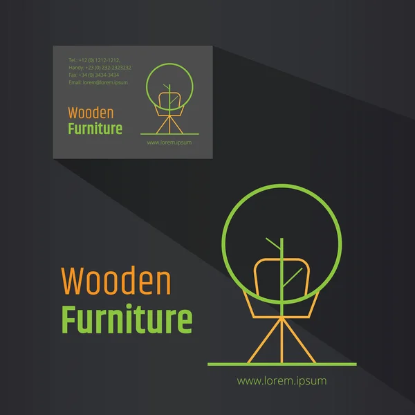 Visitenkarte für Holzmöbel — Stockvektor