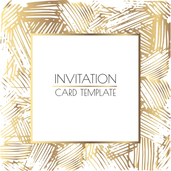 Gold and white wedding card — Stock Vector