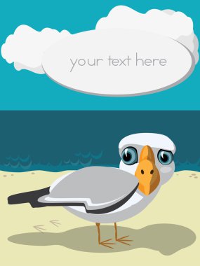 martı, metin için yer ile