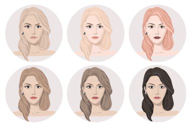 Kadın avatarları yuvarlak 