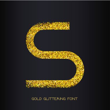 Altın glitter Harf S
