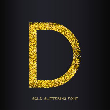 Altın glitter harf D