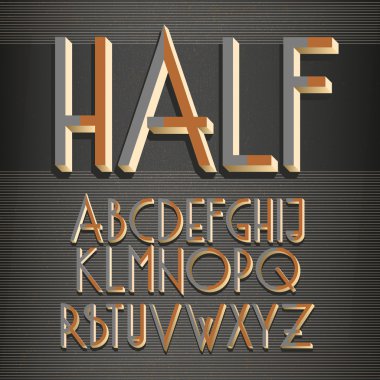 3D izometrik retro alfabesi