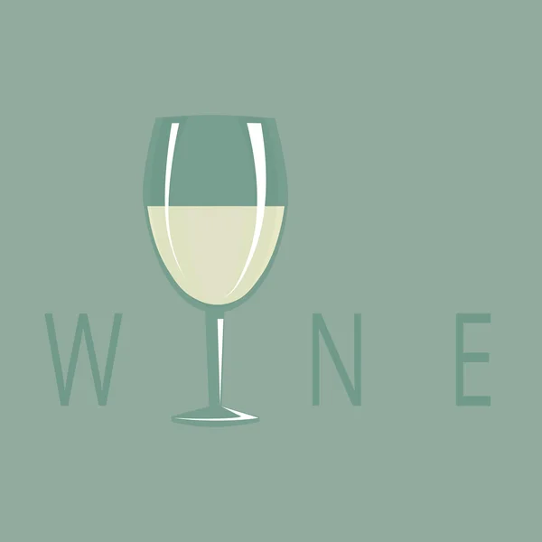 Copa de vino blanco. — Vector de stock