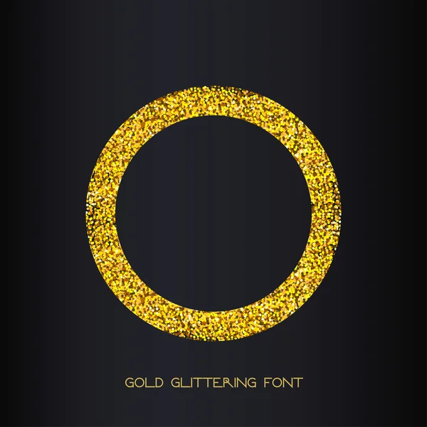Χρυσά glitter γράμμα O — Διανυσματικό Αρχείο
