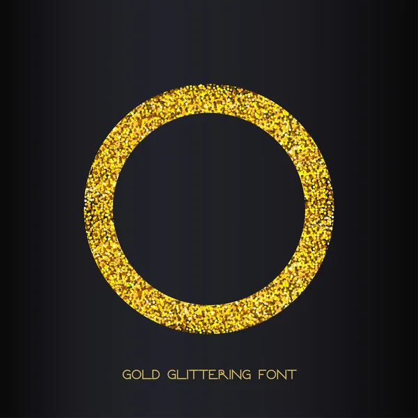 Goldener Glitzerbuchstabe o — Stockvektor