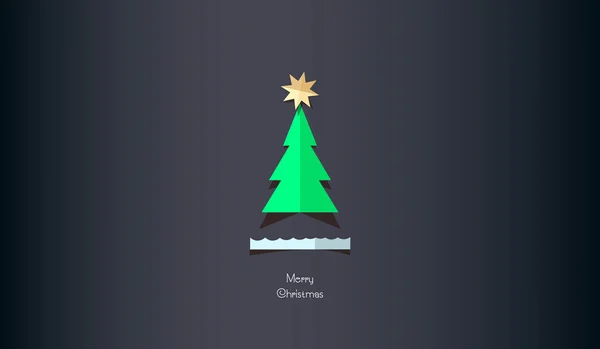 Feliz árbol de papel de Navidad — Vector de stock