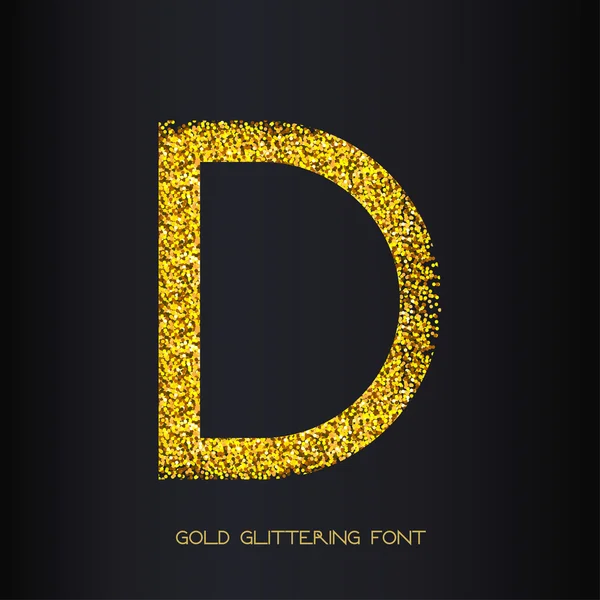 Altın glitter harf D
