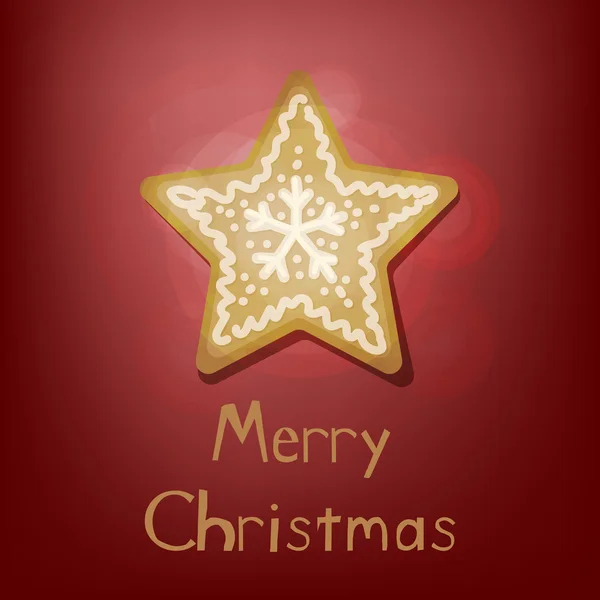 Estrella decorativa de jengibre de Navidad — Vector de stock