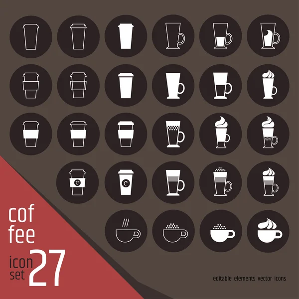 27 gekleurde koffie cocktails — Stockvector