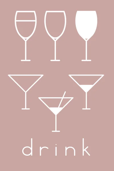 Simple  drinks icons. — Stock Vector