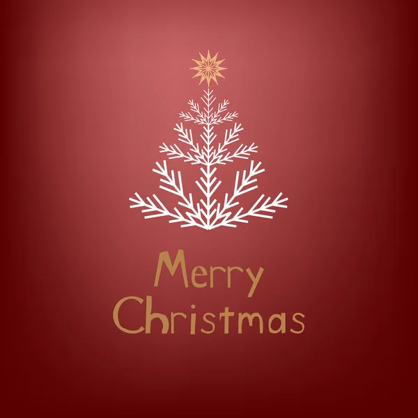 Kırmızı Noel kartı ile Noel ağacı
