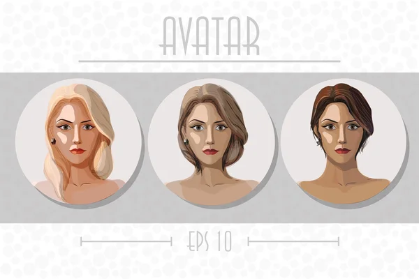 Trois avatars ronds . — Image vectorielle