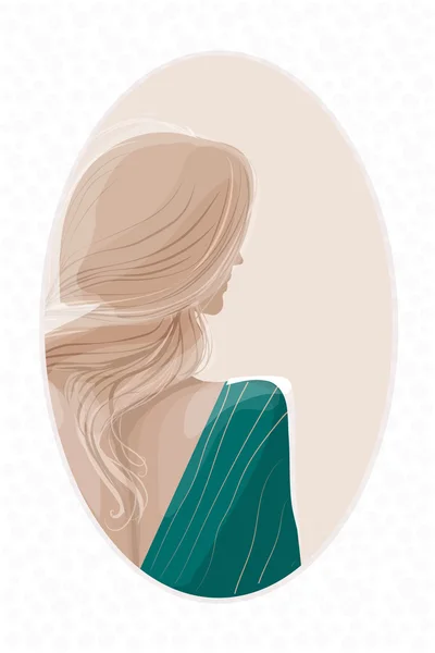 Mujer retrato en marco . — Vector de stock