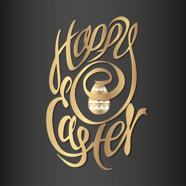 "Feliz Pascua "letras doradas — Vector de stock