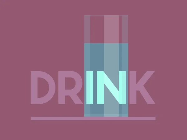 Getränk-Logo, Glas Wasser — Stockvektor