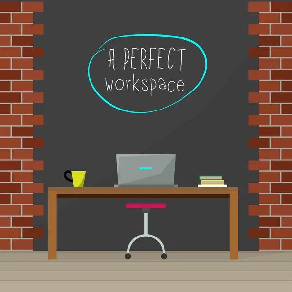 Espacio de trabajo perfecto  . — Archivo Imágenes Vectoriales