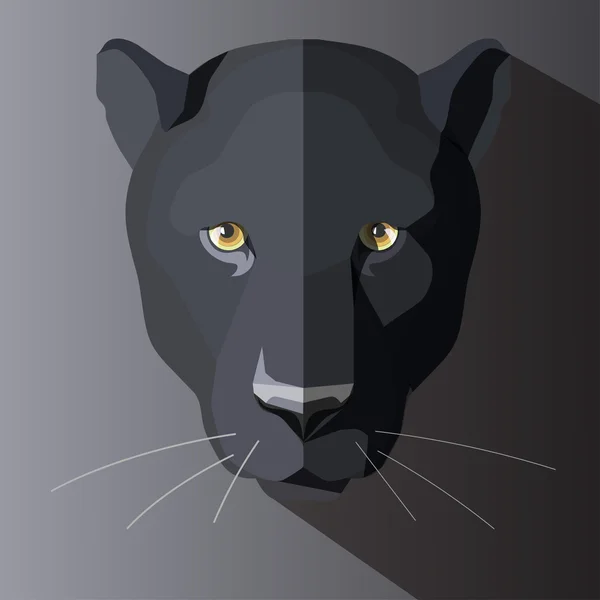 Чёрная пантера или голова кошки — стоковый вектор
